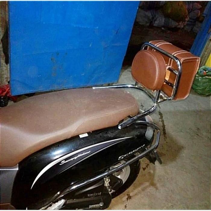 PREMIUM Sandaran belakang+bantalan+tas motor buat Filano Fazzio Genio Scoopy