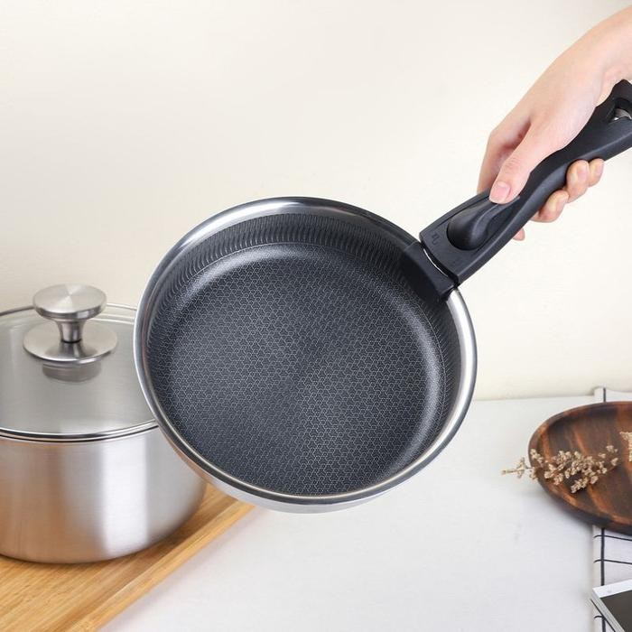 (Expert) 19.5cm Pegangan Wajan Anti Panas Dapat Dilepas Gagang Panci Anti Panas Gagang Wajan