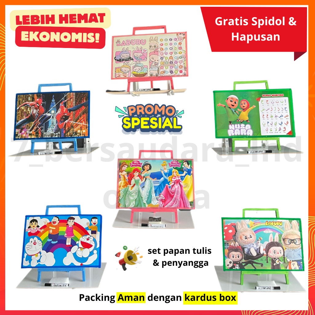 

PROMO / Pengrajin pertama - Satu set papan tulis bisa dihapus ples penyanggah lengkap dengan spidol