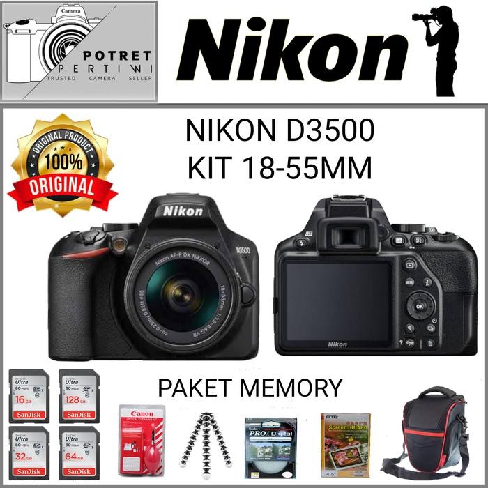 Cam- Nikon D3500 Kit 18-55Mm Vr / Kamera Dslr Nikon D3500 Kit 18-55Mm Vr