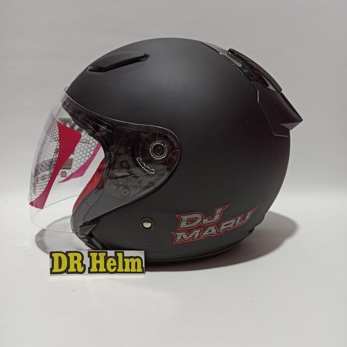 HELM KYT DJ MARU HITAM DOFF Half Face