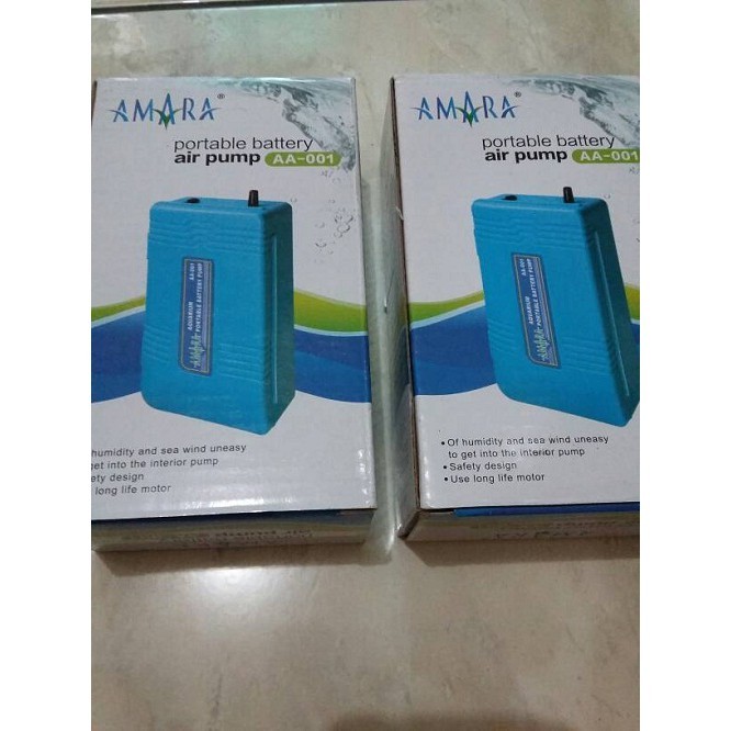 Pompa gelembung udara oxygen ikan amara aa-001 portable baterai