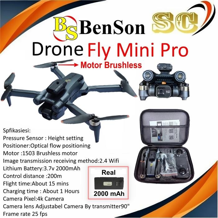 Clixsy- Benson Drone Fly Mini Pro 4K Camera Motor Brushless / Drone Mini