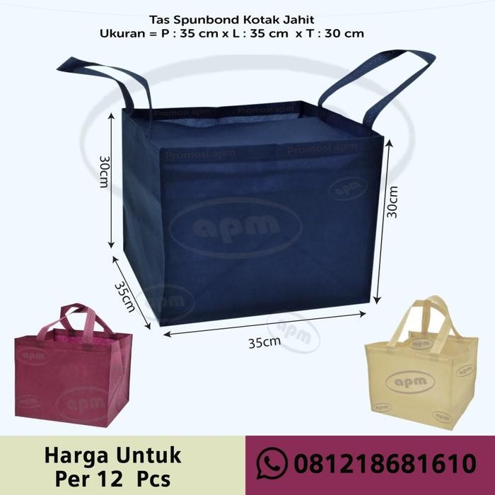 Tas Spunbond Kotak Ukuran 35x35x30 (Tas Jahit)
