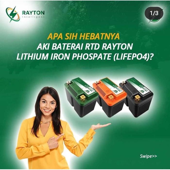 PALING MURAH. RAYTON AKI BATERAI LITHIUM IRON PHOSPATE LIFEPO4 RECHARGE PREMIUM AKI