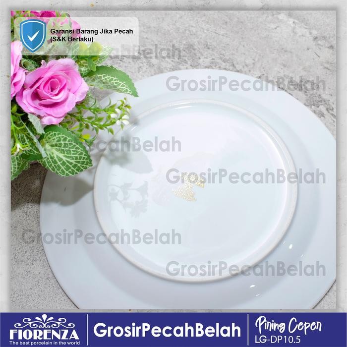 terbaru  piring makan ceper keramik 10.5 inch motif gold fiorenza lg-dp10.5 ready