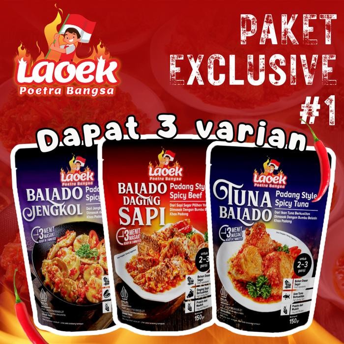 

Paket Exclusive#1 Balado Daging Sapi/Balado Jengkol/Tuna Balado/ Makanan Kaleng/ Lauk saji Bawang