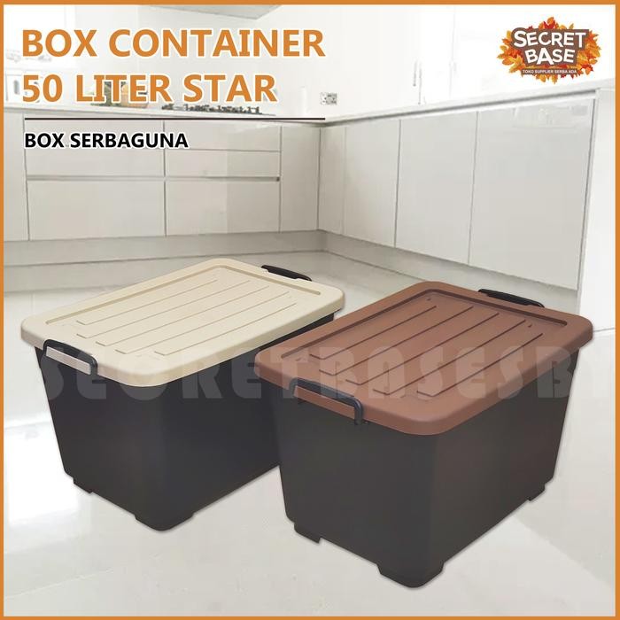BOX S 50 LITER + RODA - Kontainer Box Plastik / Container Box