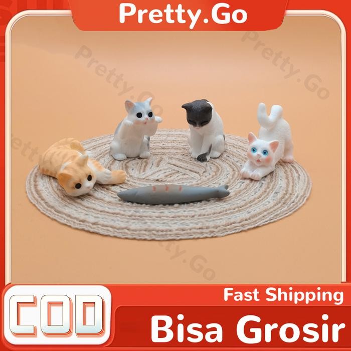 Miniatur Kucing Lucu Hiasan Pajangan Bentuk Kucing Belajar Miniatur Mini Dekorasi Rumah Gift Hiasan