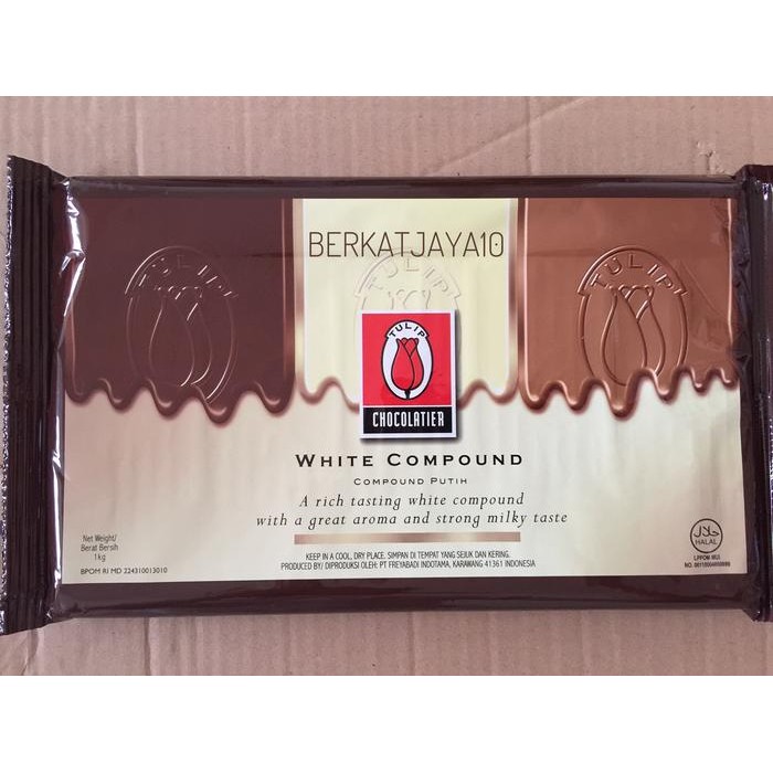 

TULIP WHITE CHOCOLATE COMPOUND COKLAT PUTIH COKLAT BATANG 1KG