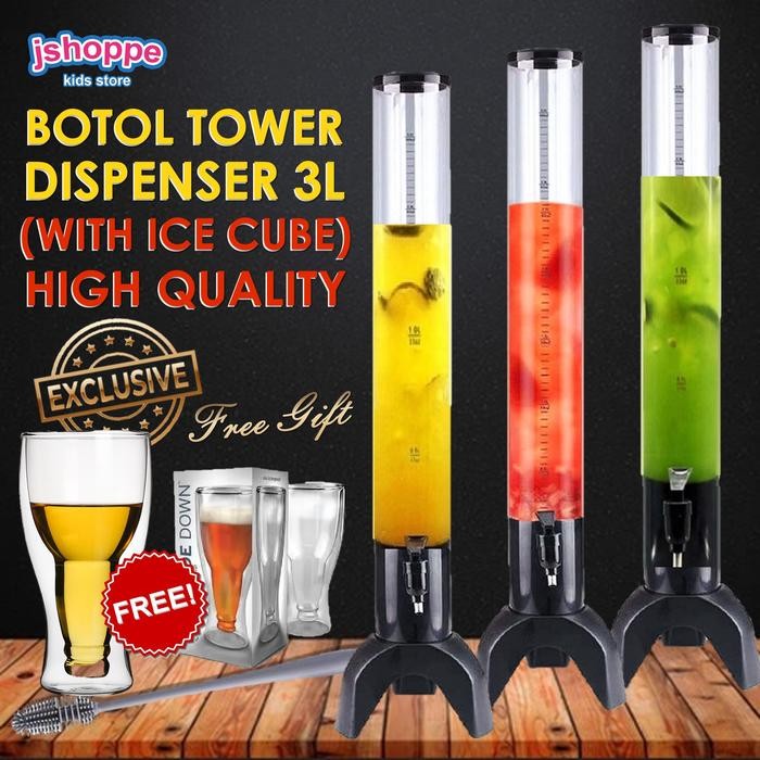 3L Ice Cube Beer Tower Dispenser / Botol Tower / Bir Tower