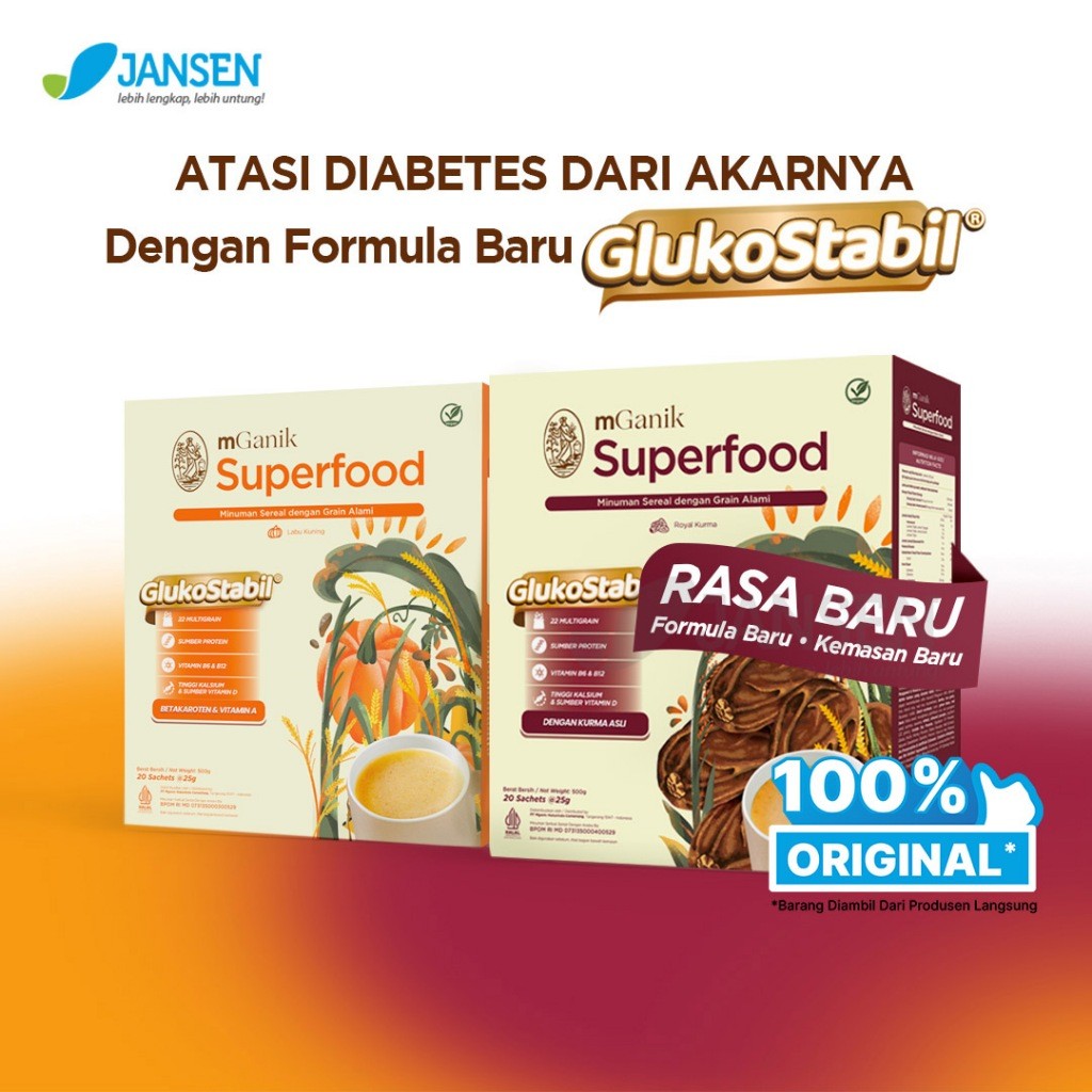 

mGanik Multigrain Labu Kuning 500gr (20 Sachets x 25gr) - Superfood Diabetes Alami