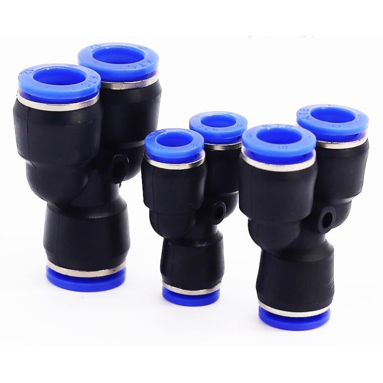 100PCS "Y" Pneumatic Connector Tee Union Push In Fitting for Air Pipe joint OD 4 6 8 10 12MM,PY4,PY6