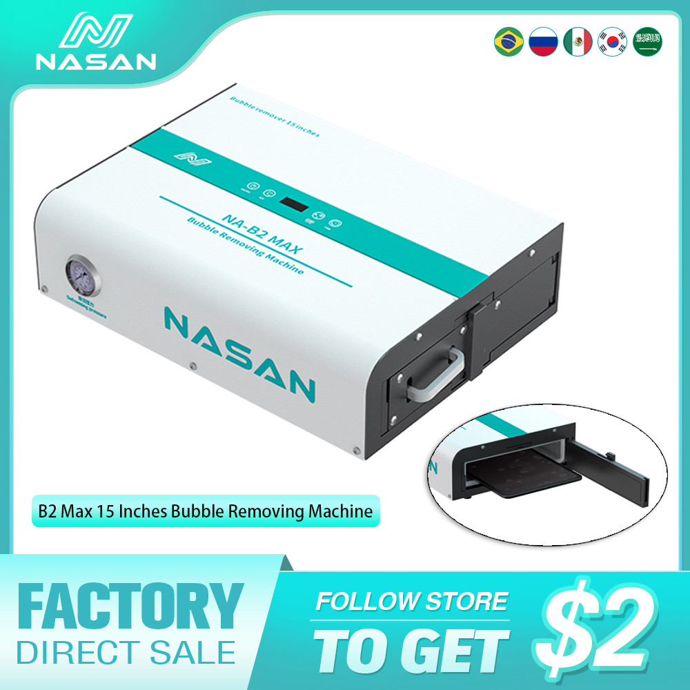 NEW NASAN B2 MAX AIR BUBBLE REMOVING MACHINE FOR MOBILE PHONE UNDER 15 INCHES LCD DEFOAMING GLASS