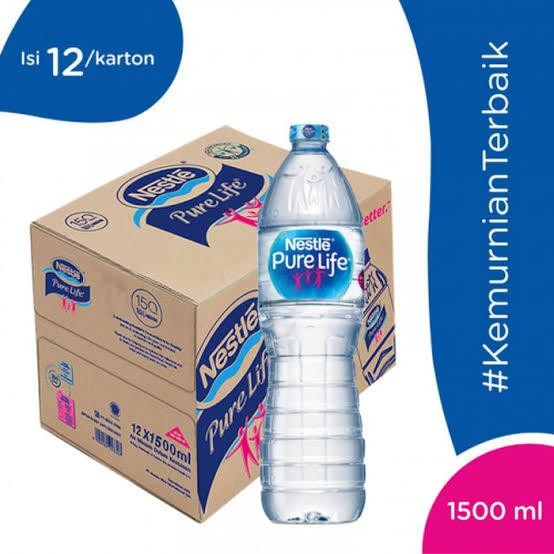 Nestle pure life 1500ml x 12 botol/Air neral nestle/Nestle 1500ml