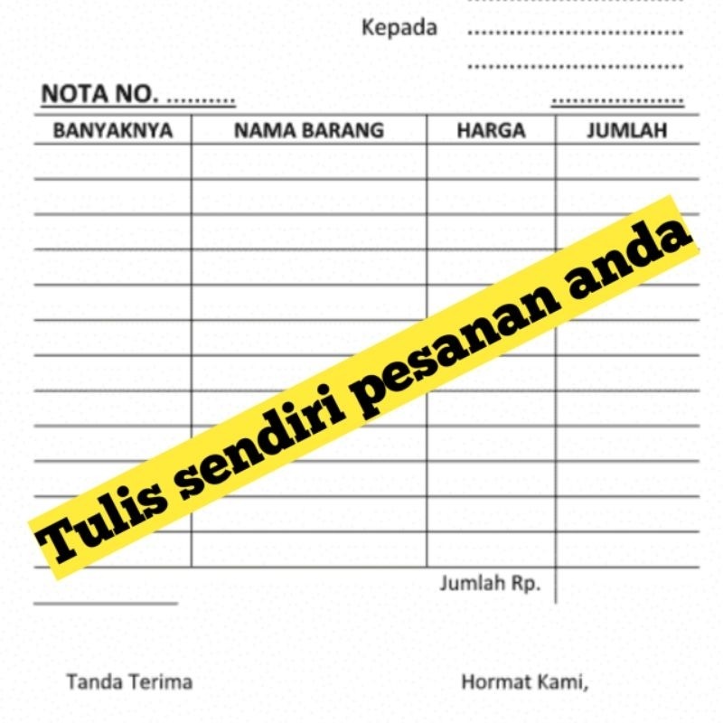 

Request order note custom order pribadi