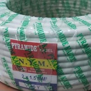 PREMIUM KABEL LISTRIK PYRAMIDE NYM 2X1.5 50YARD SNI TEMBAGA MURNI