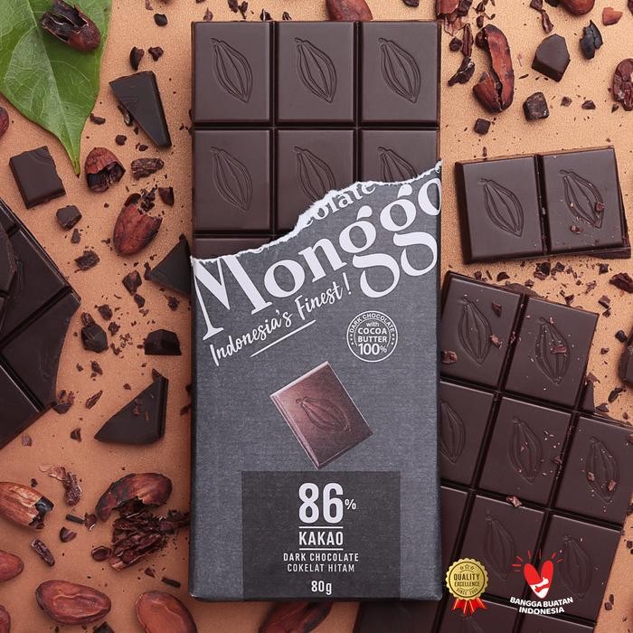 

Dark Chocolate 86% Cocoa Cokelat Monggo 80g Coklat Snack Sehat