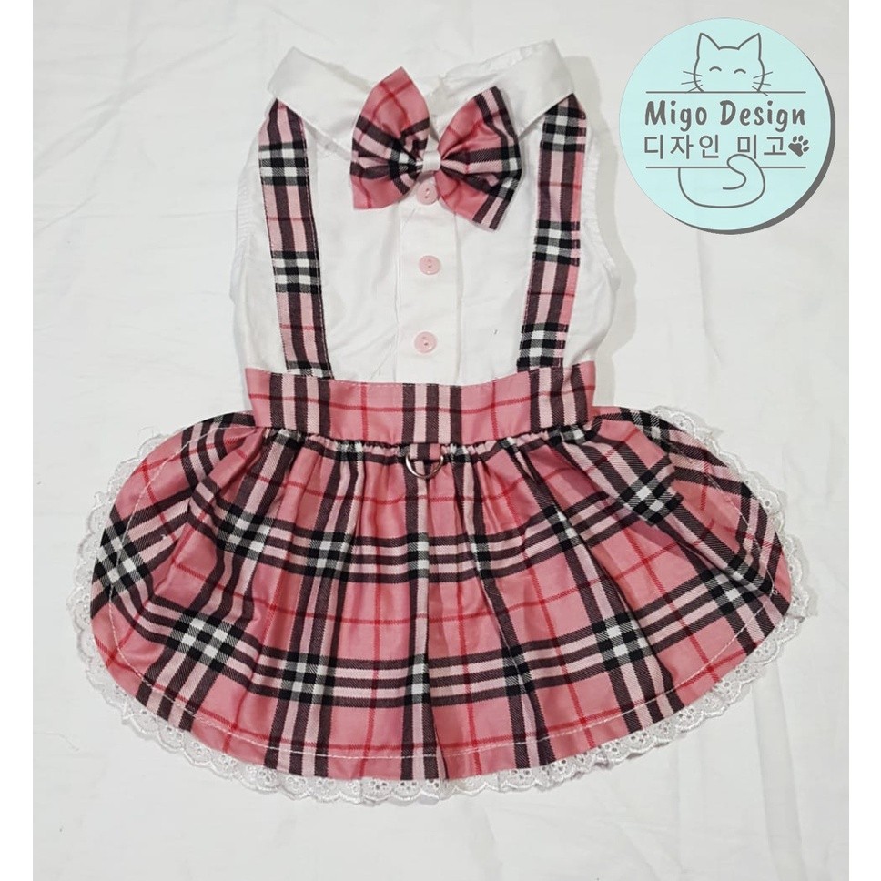 Mo Desn 62 Baju Dress Kucing Anjing Pink Dasi Waitress Maid Pelayan Edition Cosplay / Pakaian AnaBul