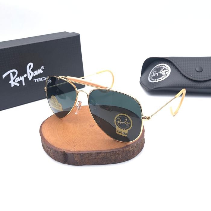 Stailo- New Kacamata Hitam Pria Wanita Ray Ben Aviantor Uv Protection + Box