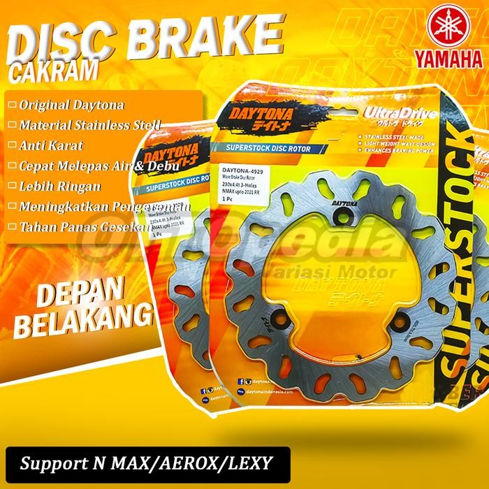 $$$$] Disc Piringan Cakram Daytona NMAX New Aerox Lexi set Depan Belakang