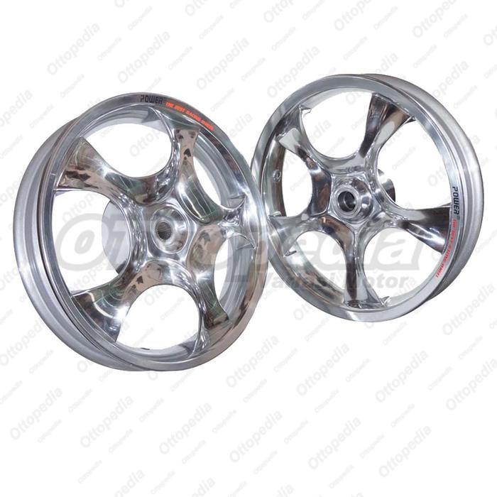 Ready stock] Velg Pelek Racing Tapak Lebar Power Balok 5 Vario 125 Fi R14 Chrome
