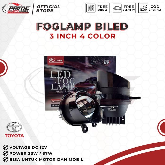 Fog Lamp Bi Led 3Inch 4 Warna Dc12V Kone Toyota Avanza Innova Xenia Alphard Dll
