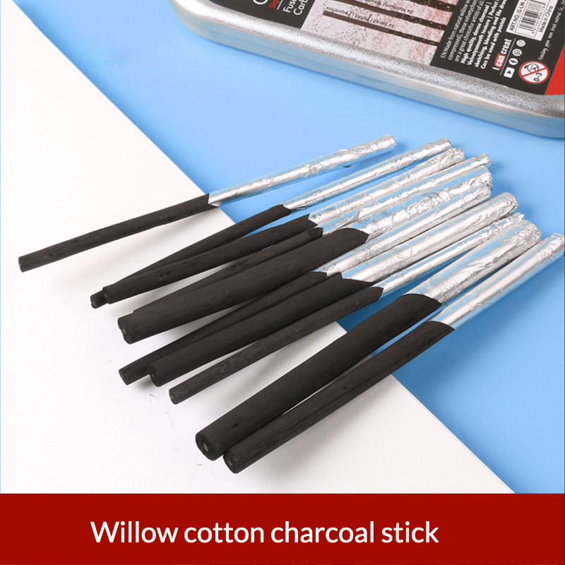 

10 Pcs Sketch Carbon Sticks Charcoal Drawing Tools Easy To Color Not Easy Break Art Painting Wood