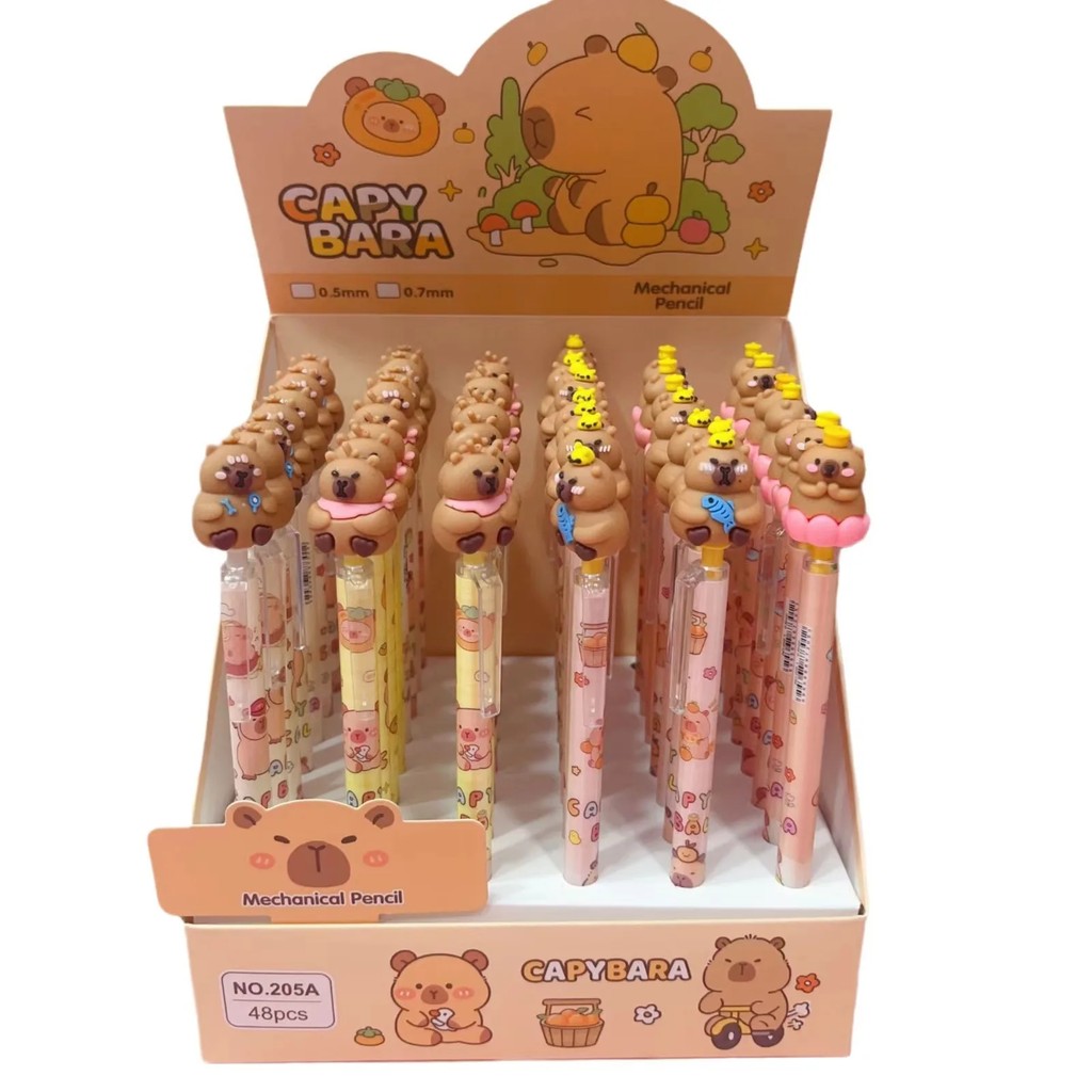 

4Pcs Capybara Cartoon 0.5Mm Automatic Pencil Press Type Come Mechanical Pencil Stationery Sketch