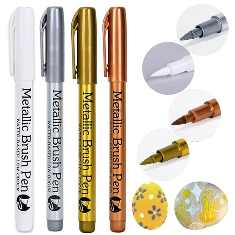 

Metallic Golden Silver White Marker Pens,Waterproof Non-Fading,Suitable For Card Writing, Art