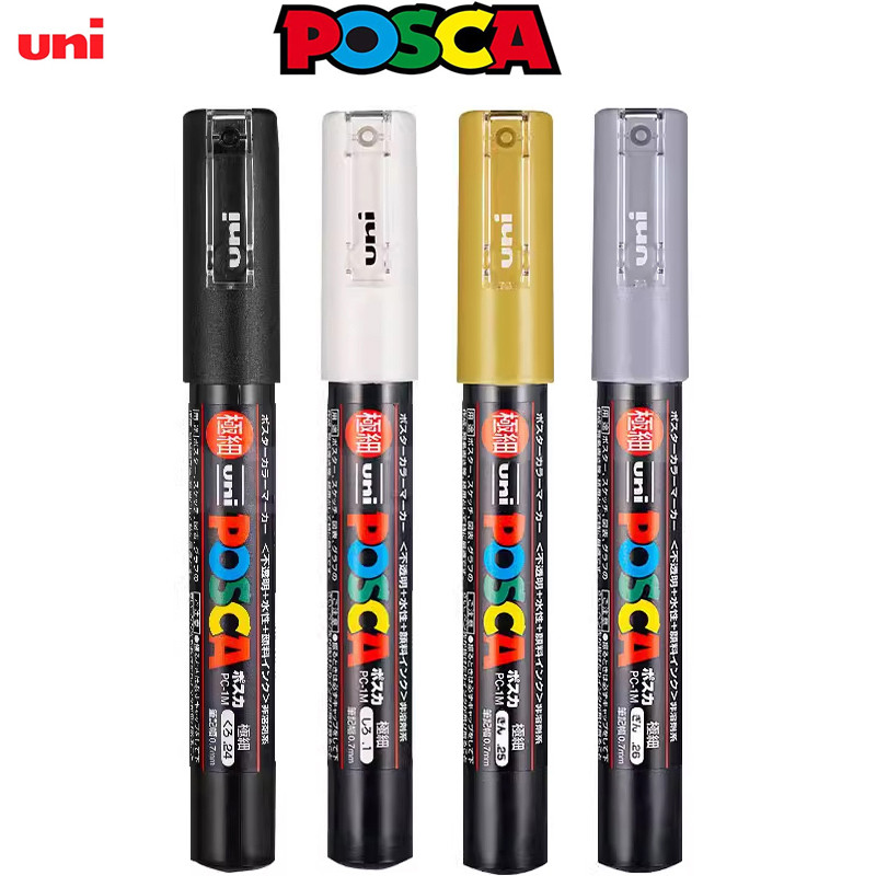 

Uni Posca Silver/Gold Metallic Markers White/Black Paint Pen Pc-1M/3M/5M Posca Markers Water-Based