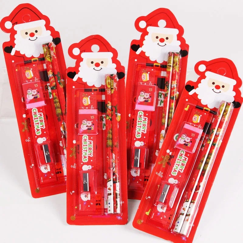 

5 Piece Cartoon Christmas Stationery Set Children Writing Tools Girl Gift Office School Art Supplies