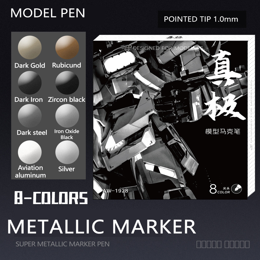 

8 Colors Set Metallic Marker Pen 1Mm Diy Reflective Paint Pen Permanent Gold Silver Marker Touch Up,