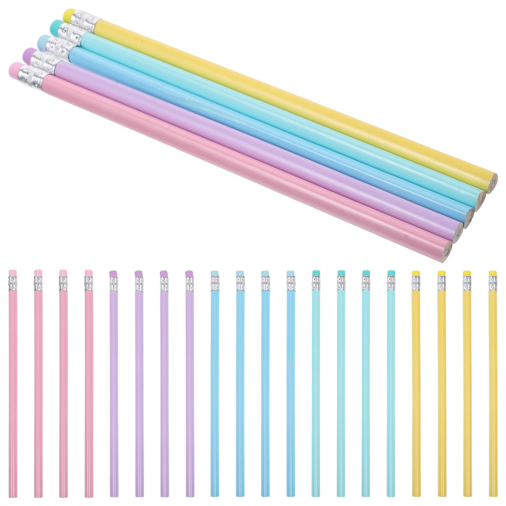 

50 Pcs Portable Pencil Macaron Ribbon Wipe Head Hb Triangular Pole Writing And Painting Posture