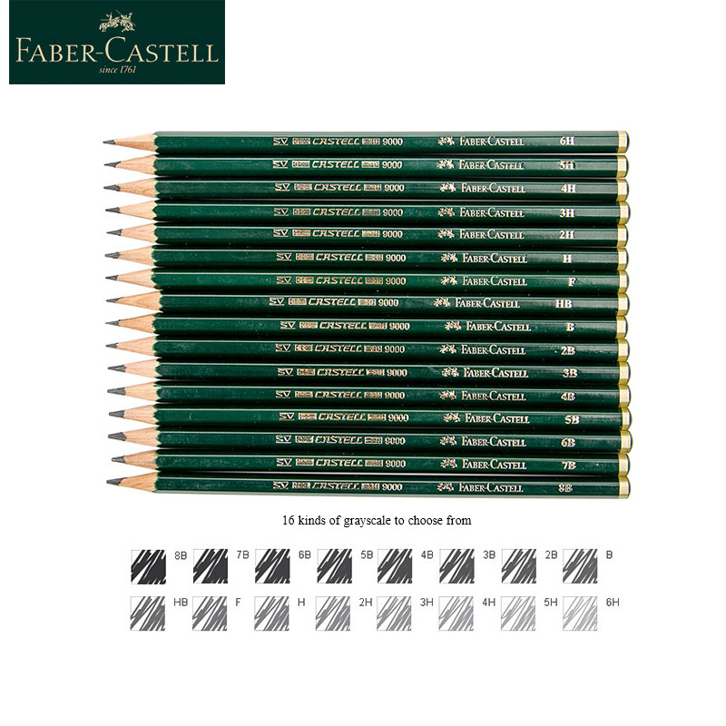 

12Pcs Faber Castell 9000 Sketching Pencils Art Graphite Pencils For Writing Shading Sketch Black