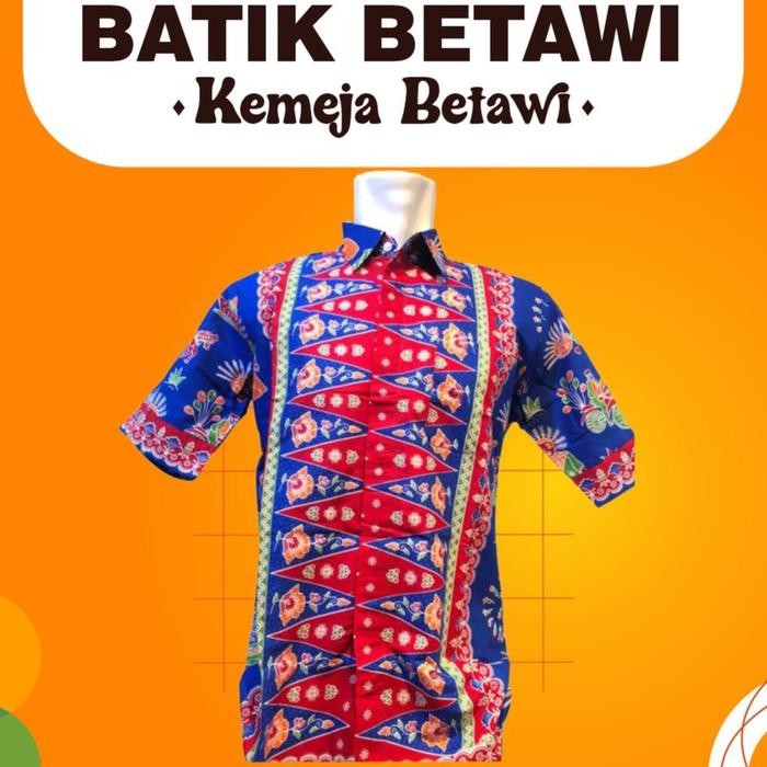 Gentra- Kemeja Batik Betawi Pria / Kemeja Batik Pria / Kemeja Batik Betawi Baju Katun Lengan