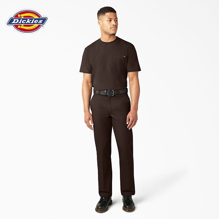 Dickies - Men'S Original 874 Work Pants, Dark Brown (Db) - Celana Kerja Pria Best Quality Asli 100%