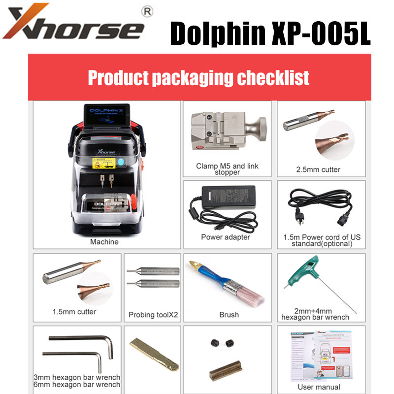 BEST SELLER Xhorse Dolphin II XP-005L XP005L Automatic Portable Key Cutting Machine with Adjustable 
