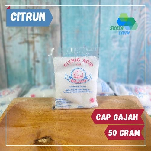 

New Citric Acid Cap Gajah 50 gr / Asam Citrun / Sitrun / Pemutih