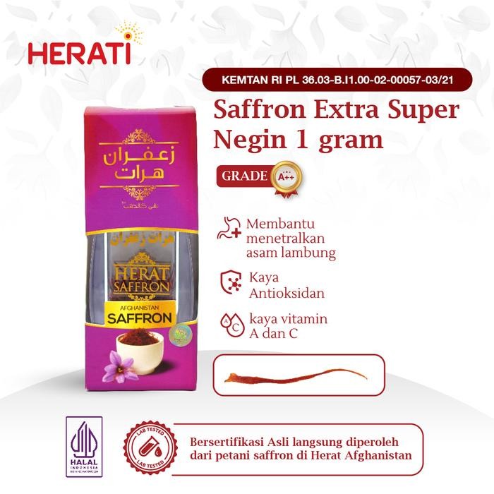 

New Herat Saffron Afghanistan - Saffron [1 gram] - Grade A++ Premium The Best Quality - Rempah Alami