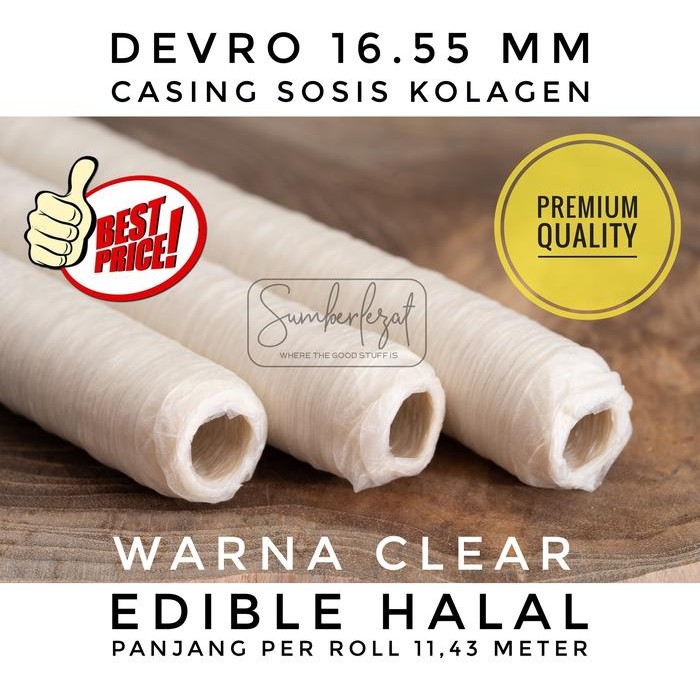 

New 16,55mm CLEAR - CASING SOSIS COLLAGEN / KULIT SOSIS KOLAGEN HALAL