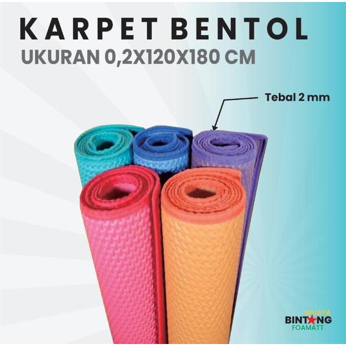 New Karpet Lantai / Spons Mercy Polos / Karpet Bentol Polos / Karpet Murah/ warna biru,pink ,hijau
