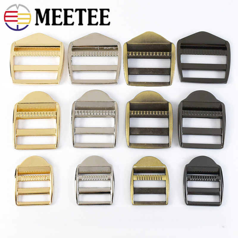 

2/5Pcs 20/25/31/38Mm Metal Buckle For Backpack Adjust Clasp Bag Strap Webbing Belt Tri-Glide Rings