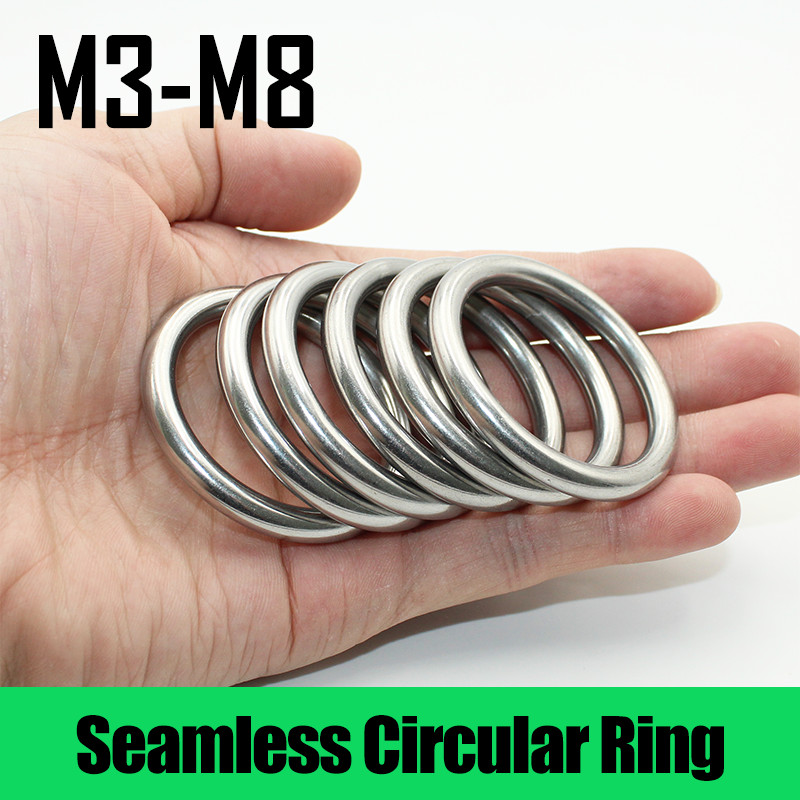 

304 Stainless Steel Seamless Circular Ring O-Shaped Ring Solid Seamless Steel Ring M3 M4-M8 Hammock