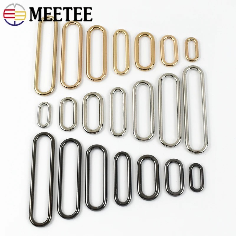 

5/10Pcs Meetee 15Mm-60Mm O Ring Metal Buckles Bag Strap Adjust Clasp Webbing Band Connect Hook For