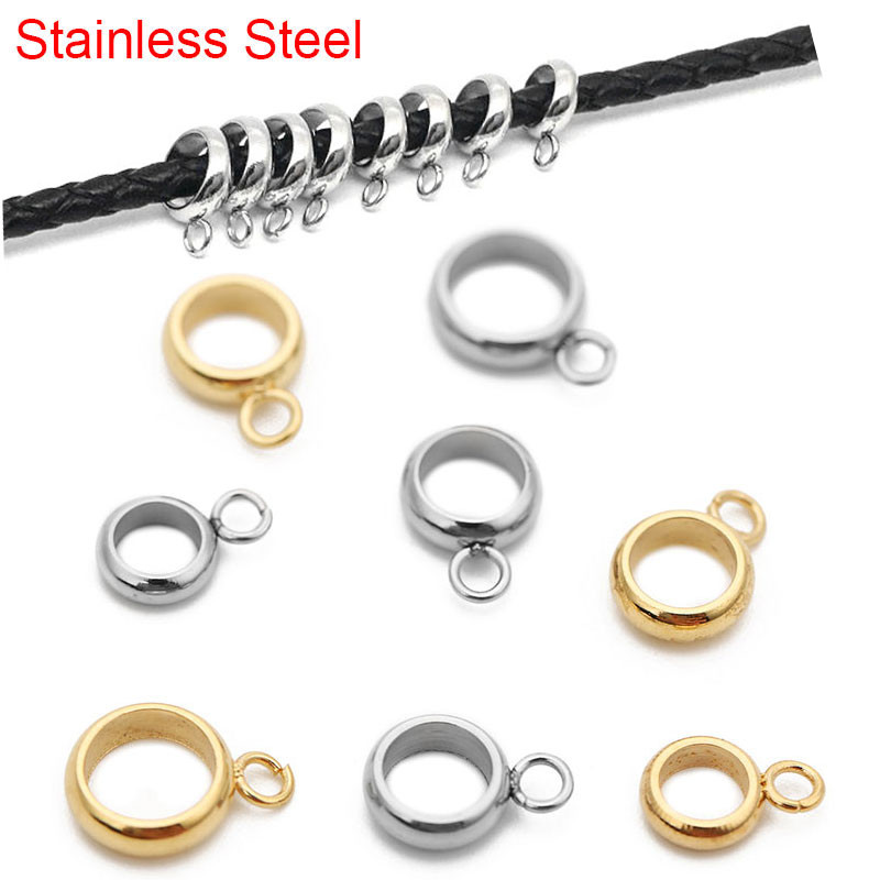

30Pcs/Lot Stainless Steel Pendant Connectors Bail Clasps Gold Color Pendants Clip Pinch For Diy