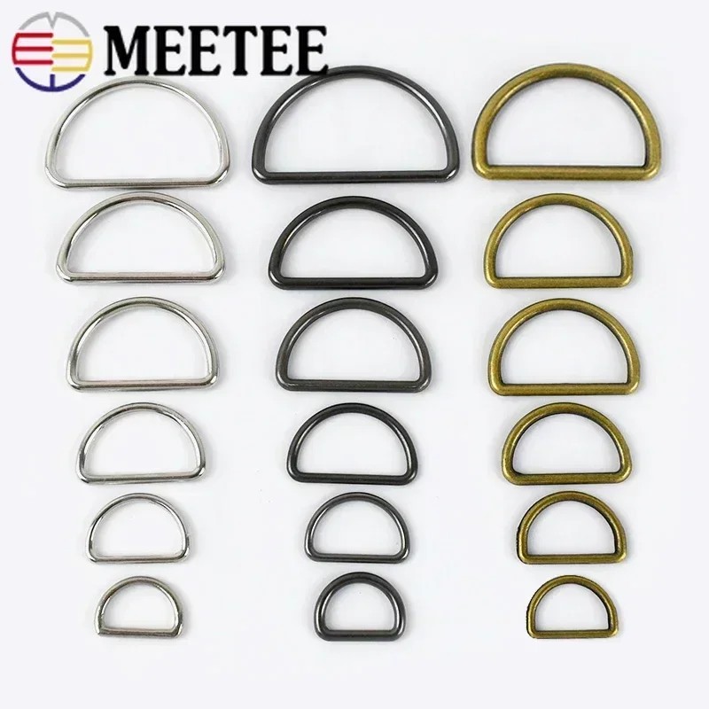 

20Pcs Meetee 15-50Mm D Ring Buckle For Backpack Strap Metal Clasp Bag Shoes Adjustment Buckles
