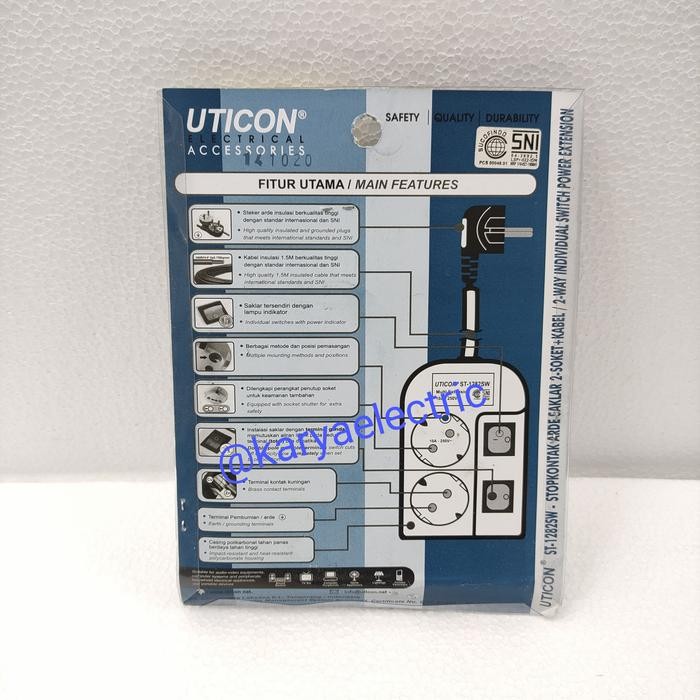 Stop Kontak Uticon 2 lubang switch ST1282SW