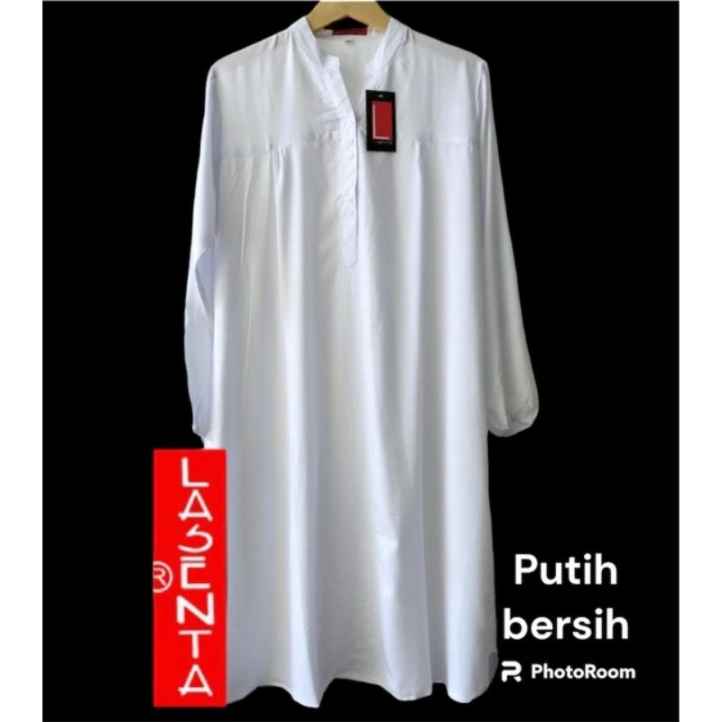 PROMO / Tunik polos rayon putih bersih Tunik katun rayon Tunik polos jumbo lasenta tunik wanita