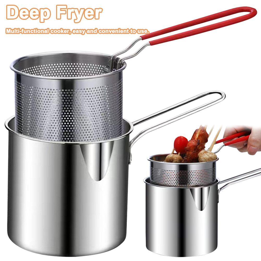 Stainless Steel Deep Fryer With Frying Basket Kitchen Deep Frying Pot Specific Frying Chicken And Ot